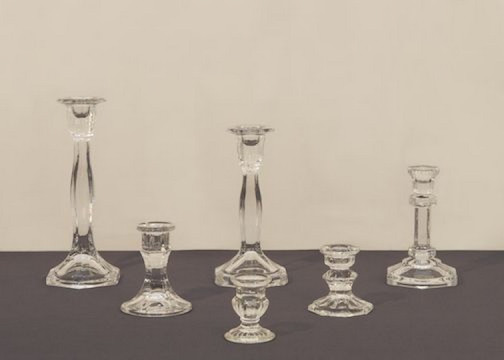 Vintage Glass Taper Candleholders